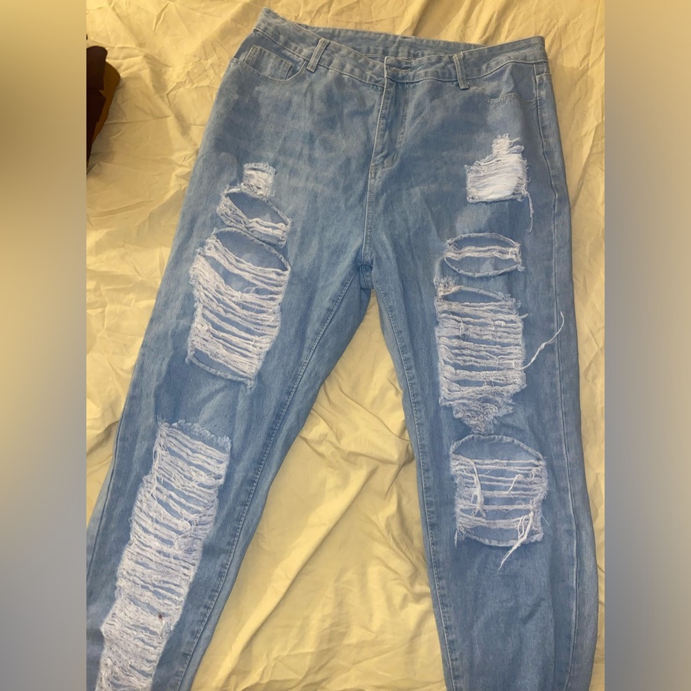 Light Blue Ripped Jeans - Picture 4 of 4